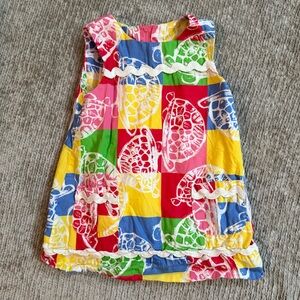 Lilly Pulitzer Toddler Girl Dress Size 2 Patchwork Turtle Print Sleeveless